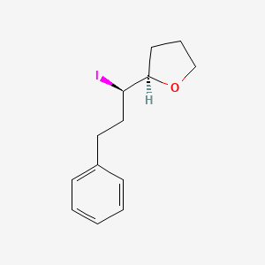 molecular formula C13H17IO B12906191 Furan, tetrahydro-2-[(1R)-1-iodo-3-phenylpropyl]-, (2R)- CAS No. 651057-10-2
