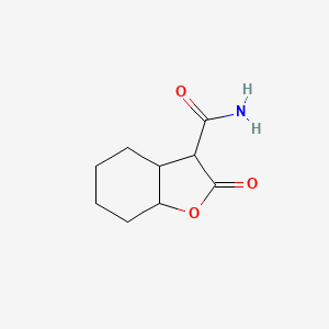 molecular formula C9H13NO3 B12906307 2-Oxooctahydro-1-benzofuran-3-carboxamide CAS No. 13134-09-3