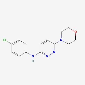 molecular formula C14H15ClN4O B12906319 N-(4-Chlorophenyl)-6-(morpholin-4-yl)pyridazin-3-amine CAS No. 61482-96-0