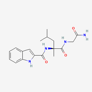 molecular formula C18H24N4O3 B12906322 N-(1H-Indole-2-carbonyl)-2-methyl-L-leucylglycinamide CAS No. 90104-12-4