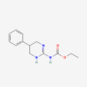 molecular formula C13H17N3O2 B12906383 Carbamic acid, (1,4,5,6-tetrahydro-5-phenyl-2-pyrimidinyl)-, ethyl ester CAS No. 78533-62-7