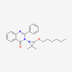 molecular formula C24H29N3O2 B12906451 3-(3-(Hexyloxy)-2,2-dimethylaziridin-1-yl)-2-phenylquinazolin-4(3H)-one CAS No. 143264-16-8