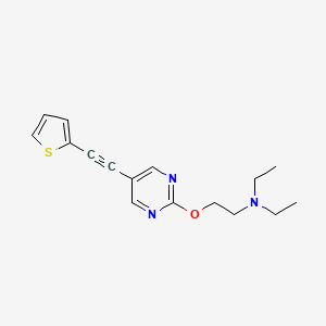molecular formula C16H19N3OS B12906455 N,N-Diethyl-2-({5-[(thiophen-2-yl)ethynyl]pyrimidin-2-yl}oxy)ethan-1-amine CAS No. 87148-57-0