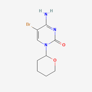 molecular formula C9H12BrN3O2 B12906456 5-Bromo-1-(tetrahydropyran-2-yl)cytosine CAS No. 5580-94-9