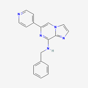 molecular formula C18H15N5 B12906475 N-Benzyl-6-(pyridin-4-yl)imidazo[1,2-a]pyrazin-8-amine CAS No. 915373-27-2