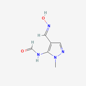 molecular formula C6H8N4O2 B12906540 N-[4-[(E)-hydroxyiminomethyl]-2-methylpyrazol-3-yl]formamide 