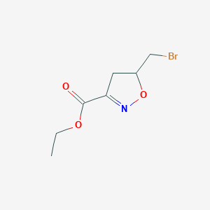 molecular formula C7H10BrNO3 B12906543 Ethyl 5-(bromomethyl)-4,5-dihydro-1,2-oxazole-3-carboxylate CAS No. 68843-65-2