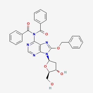 molecular formula C31H27N5O6 B12906567 N-benzoyl-N-[9-[(2R,4S,5R)-4-hydroxy-5-(hydroxymethyl)oxolan-2-yl]-8-phenylmethoxypurin-6-yl]benzamide 