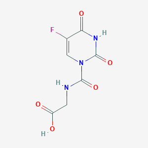 molecular formula C7H6FN3O5 B12906610 N-(5-Fluoro-2,4-dioxo-3,4-dihydropyrimidine-1(2H)-carbonyl)glycine CAS No. 70767-70-3