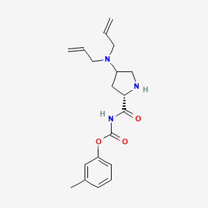 molecular formula C19H25N3O3 B12906697 m-Tolyl ((2S)-4-(diallylamino)pyrrolidine-2-carbonyl)carbamate 