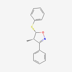 molecular formula C16H15NOS B12906821 Cis-4-methyl-3-phenyl-5-(phenylthio)-4,5-dihydroisoxazole 