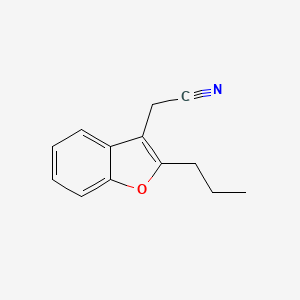 molecular formula C13H13NO B12906860 2-(2-Propylbenzofuran-3-yl)acetonitrile 
