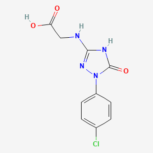 molecular formula C10H9ClN4O3 B12906910 N-[1-(4-Chlorophenyl)-5-oxo-2,5-dihydro-1H-1,2,4-triazol-3-yl]glycine CAS No. 569351-67-3
