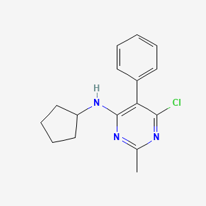 molecular formula C16H18ClN3 B12906917 6-Chloro-n-cyclopentyl-2-methyl-5-phenylpyrimidin-4-amine CAS No. 917895-68-2