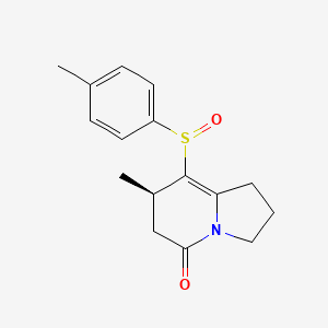 molecular formula C16H19NO2S B12906919 (R)-7-Methyl-8-((S)-p-tolylsulfinyl)-2,3,6,7-tetrahydroindolizin-5(1H)-one 