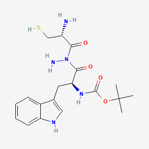 molecular formula C19H27N5O4S B12906934 tert-Butyl ((S)-1-(1-((R)-2-amino-3-mercaptopropanoyl)hydrazinyl)-3-(1H-indol-3-yl)-1-oxopropan-2-yl)carbamate 