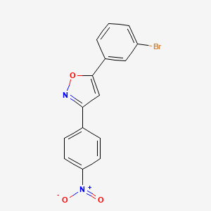 molecular formula C15H9BrN2O3 B12906951 Isoxazole, 5-(3-bromophenyl)-3-(4-nitrophenyl)- CAS No. 651021-74-8