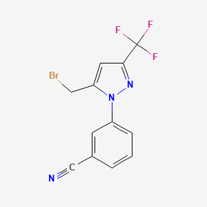 3-(5-(bromomethyl)-3-(trifluoromethyl)-1H-pyrazol-1-yl)benzonitrile