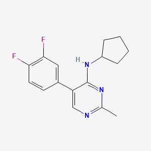 molecular formula C16H17F2N3 B12907042 n-Cyclopentyl-5-(3,4-difluorophenyl)-2-methylpyrimidin-4-amine CAS No. 917896-07-2