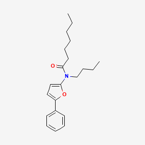 molecular formula C21H29NO2 B12907047 N-Butyl-N-(5-phenylfuran-2-YL)heptanamide CAS No. 62187-64-8