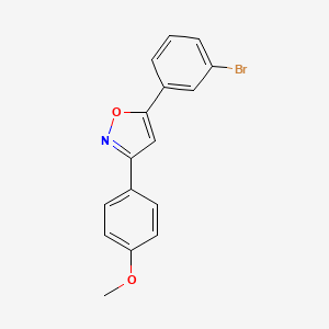 molecular formula C16H12BrNO2 B12907091 Isoxazole, 5-(3-bromophenyl)-3-(4-methoxyphenyl)- CAS No. 651021-72-6