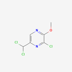 molecular formula C6H5Cl3N2O B12907119 Pyrazine, 3-chloro-5-(dichloromethyl)-2-methoxy- CAS No. 73972-63-1