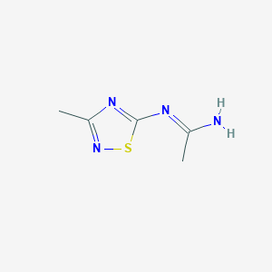 molecular formula C5H8N4S B12907183 N-(3-Methyl-1,2,4-thiadiazol-5-yl)acetimidamide 