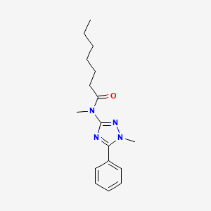 molecular formula C17H24N4O B12907229 N-Methyl-N-(1-methyl-5-phenyl-1H-1,2,4-triazol-3-yl)heptanamide CAS No. 62400-44-6
