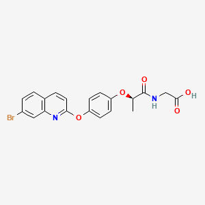 molecular formula C20H17BrN2O5 B12907263 N-[(2R)-2-{4-[(7-Bromoquinolin-2-yl)oxy]phenoxy}propanoyl]glycine CAS No. 646505-49-9