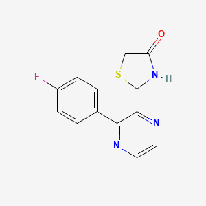 molecular formula C13H10FN3OS B12907270 2-(3-(4-Fluorophenyl)pyrazin-2-yl)thiazolidin-4-one 