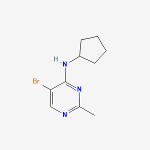 molecular formula C10H14BrN3 B12907276 5-Bromo-n-cyclopentyl-2-methylpyrimidin-4-amine CAS No. 917896-02-7