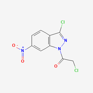 molecular formula C9H5Cl2N3O3 B12907301 2-Chloro-1-(3-chloro-6-nitroindazol-1-yl)ethanone CAS No. 27232-75-3