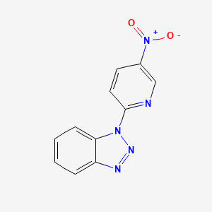 molecular formula C11H7N5O2 B12907437 1-(5-Nitropyridin-2-yl)benzotriazole CAS No. 13174-96-4