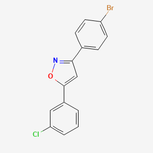 molecular formula C15H9BrClNO B12907475 Isoxazole, 3-(4-bromophenyl)-5-(3-chlorophenyl)- CAS No. 651021-75-9