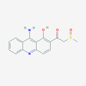 molecular formula C16H14N2O3S B12907483 Ethanone, 1-(9-amino-1-hydroxy-2-acridinyl)-2-(methylsulfinyl)- CAS No. 189254-22-6