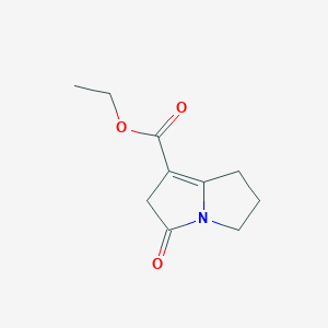 molecular formula C10H13NO3 B12907528 Ethyl 5-oxo-2,3,5,6-tetrahydro-1h-pyrrolizine-7-carboxylate CAS No. 67800-67-3