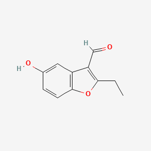 molecular formula C11H10O3 B12907553 2-Ethyl-5-hydroxy-1-benzofuran-3-carbaldehyde CAS No. 825633-08-7