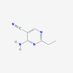 molecular formula C7H8N4 B1290760 4-Amino-2-ethylpyrimidine-5-carbonitrile CAS No. 76574-45-3