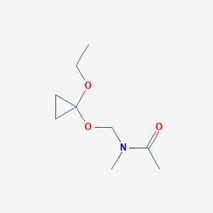 molecular formula C9H17NO3 B129077 N-{[(1-Ethoxycyclopropyl)oxy]methyl}-N-methylacetamide CAS No. 142073-33-4