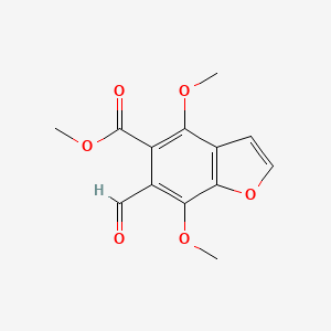 molecular formula C13H12O6 B12907716 Methyl 6-formyl-4,7-dimethoxy-1-benzofuran-5-carboxylate CAS No. 87145-68-4