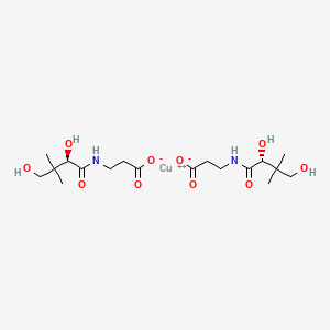 molecular formula C18H32CuN2O10 B12907723 Copper(II) (R)-3-(2,4-dihydroxy-3,3-dimethylbutanamido)propanoate 