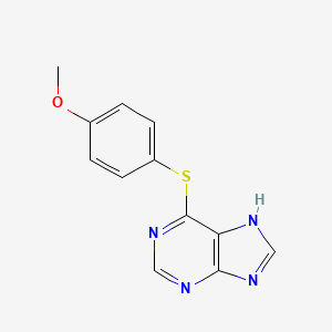 molecular formula C12H10N4OS B12907729 6-(4-methoxyphenyl)sulfanyl-7H-purine CAS No. 646510-08-9