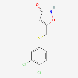 molecular formula C10H7Cl2NO2S B12907743 5-{[(3,4-Dichlorophenyl)sulfanyl]methyl}-1,2-oxazol-3(2H)-one CAS No. 89660-85-5