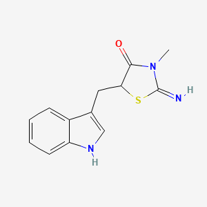 molecular formula C13H13N3OS B12907771 2-Imino-5-[(1H-indol-3-yl)methyl]-3-methyl-1,3-thiazolidin-4-one CAS No. 61492-53-3