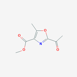 molecular formula C8H9NO4 B12907869 Methyl 2-acetyl-5-methyl-1,3-oxazole-4-carboxylate CAS No. 61183-12-8