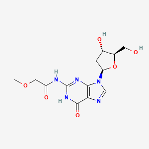 molecular formula C13H17N5O6 B12907876 N-[9-[(2R,4S,5R)-4-hydroxy-5-(hydroxymethyl)oxolan-2-yl]-6-oxo-1H-purin-2-yl]-2-methoxyacetamide 