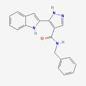 molecular formula C19H16N4O B12907888 N-Benzyl-3-(2H-indol-2-ylidene)-2,3-dihydro-1H-pyrazole-4-carboxamide CAS No. 827316-53-0