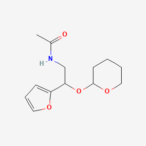 molecular formula C13H19NO4 B12907928 N-{2-(Furan-2-yl)-2-[(oxan-2-yl)oxy]ethyl}acetamide CAS No. 62130-06-7