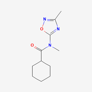 molecular formula C11H17N3O2 B12907933 N-Methyl-N-(3-methyl-1,2,4-oxadiazol-5-yl)cyclohexanecarboxamide CAS No. 62347-68-6