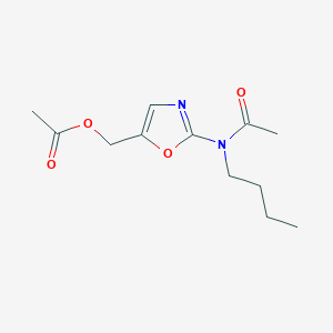 molecular formula C12H18N2O4 B12907973 {2-[Acetyl(butyl)amino]-1,3-oxazol-5-yl}methyl acetate CAS No. 57068-25-4